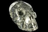 Polished Pyrite Skull With Pyritohedral Crystals #96329-2